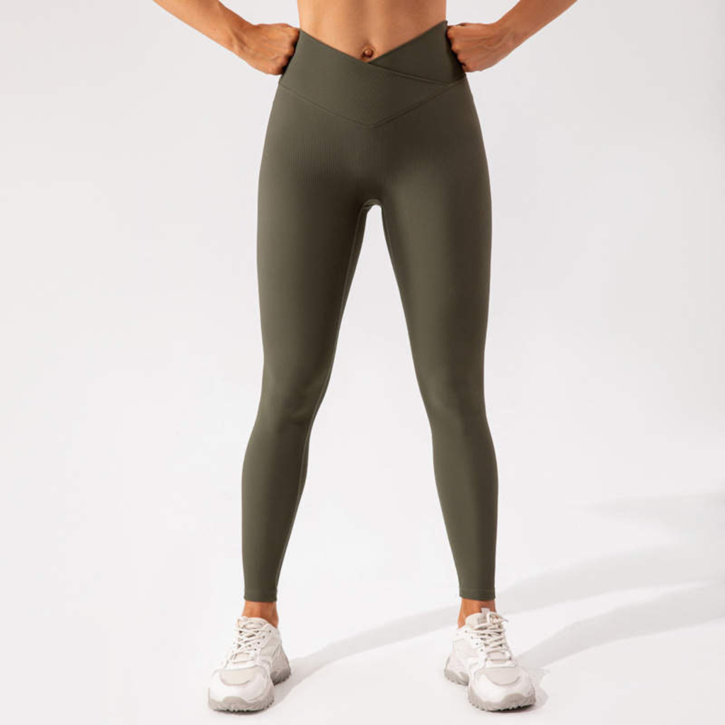 RIBBED V-SHAPE LEGGINGS