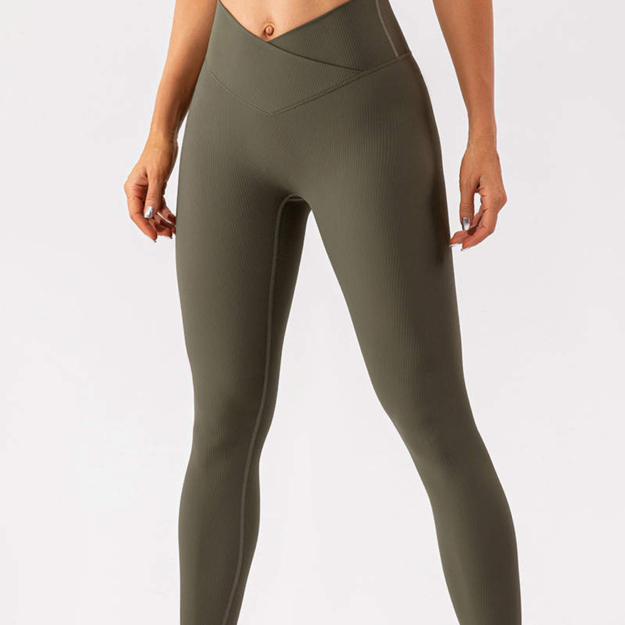RIBBED V-SHAPE LEGGINGS